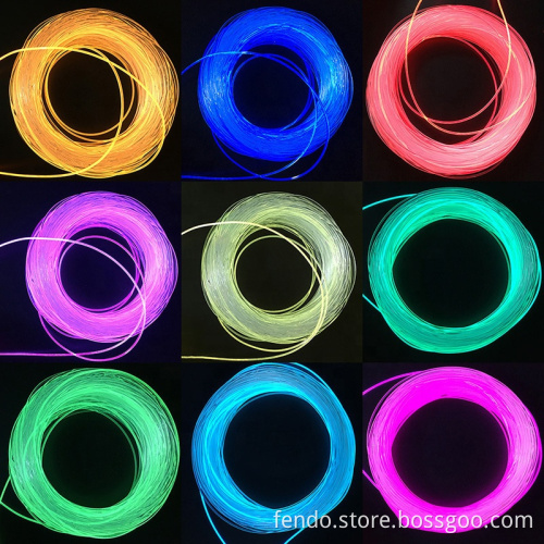 3.5mm Multicolor IP30 LED Car Decorative Interior EL Wire Atmosphere Lights Strip
